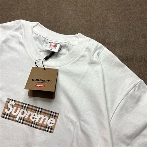 supreme burberry t shirt|supreme Burberry skateboard.